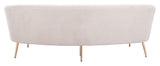 Zuo Modern Luna 100% Polyester, Plywood, Steel Modern Commercial Grade Sofa Cream, Gold 100% Polyester, Plywood, Steel