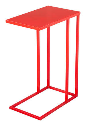 Zuo Modern Atom Iron Modern Commercial Grade Side Table Red Iron