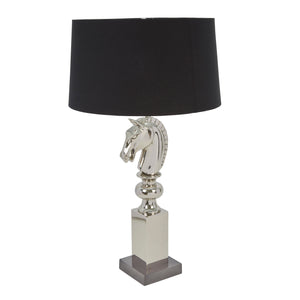 Sagebrook Home Glam Stainless Steel 39" Horse Headtable Lamp, Silver 50446 Silver Metal