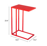 Zuo Modern Atom Iron Modern Commercial Grade Side Table Red Iron