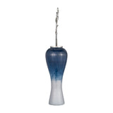 Sagebrook Home Contemporary Glass, 43"h Vase W/ Aluminum Top, Blue/wht Ombre 16770-06 Blue/white Glass