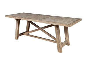 Alpine Furniture Newberry Extension Dining Table, Weathered Natural 2068-01 Weathered Natural Acacia Solids 39.5 x 83-103 x 30