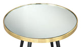 Zuo Modern Particle Glass, MDF, Iron Modern Commercial Grade Side Table Gold, Black Glass, MDF, Iron