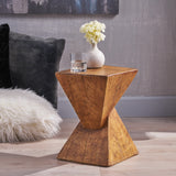 Atlas Indoor Lightweight Concrete Accent Table, Natural Noble House