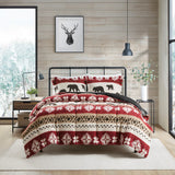 Tunbridge Lodge/Cabin 100% Polyester Tunbridge Print Sherpa Comforter Set