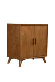 Alpine Furniture Flynn Small Bar Cabinet, Acorn 966-17 Acorn Mahogany Solids & Okoume Veneer 32 x 19 x 36