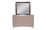 Alpine Furniture Flynn Mid Century Modern Mirror, Walnut 966WAL-06 Walnut Mahogany Solids & Okoume Veneer 42 x 1 x 37