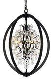 Bethel Black Chandelier in Metal & Crystal