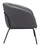 Zuo Modern Quinten 100% Polyester, Plywood, Steel Modern Commercial Grade Accent Chair Vintage Gray, Black 100% Polyester, Plywood, Steel