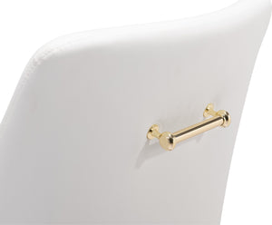 Zuo Modern Madelaine 100% Polyurethane, Plywood, Steel Modern Commercial Grade Office Chair White, Gold 100% Polyurethane, Plywood, Steel