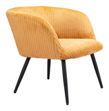 English Elm EE2831 100% Polyester, Plywood, Steel Modern Commercial Grade Accent Chair Yellow, Black 100% Polyester, Plywood, Steel