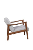 Alpine Furniture Zephyr Lounge Chair, Light Grey RT641A Medium Brown Frame, Light Grey Cushions Solid Rubberwood Frame 27.5 x 34 x 29