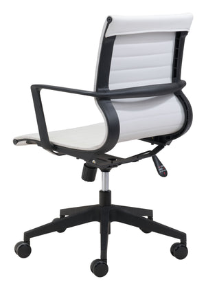 Zuo Modern Stacy 100% Polyurethane, Steel, Nylon Modern Commercial Grade Office Chair White, Black 100% Polyurethane, Steel, Nylon