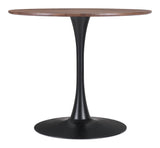 Zuo Modern Opus MDF, Steel Modern Commercial Grade Dining Table Brown, Black MDF, Steel