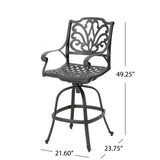 Alfresco Outdoor Bronze Finished Cast Aluminum Barstools Noble House