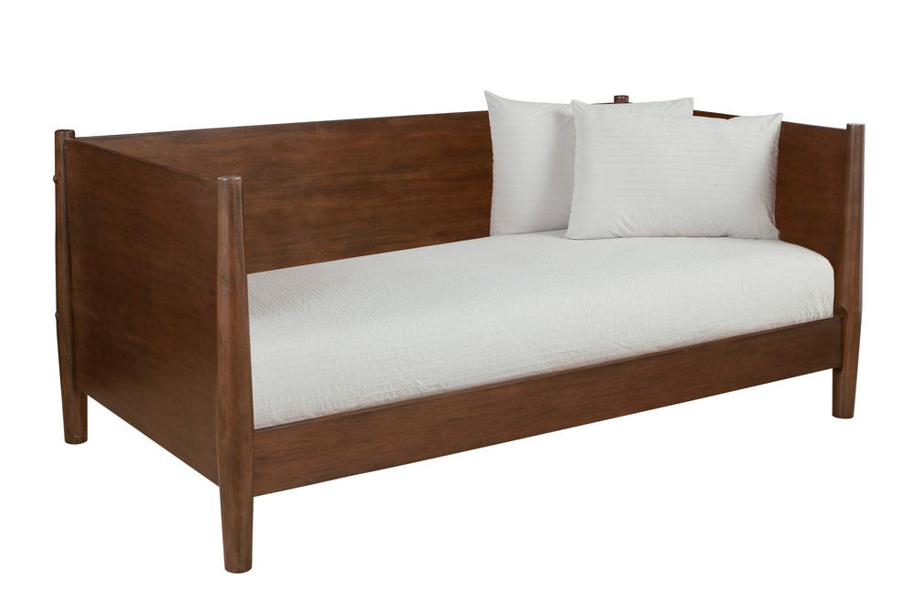 Alpine Furniture Flynn Mid Century Modern Twin Size Day Bed, Walnut 966WAL-09T Walnut Mahogany Solids & Okoume Veneer 44 x 82 x 35