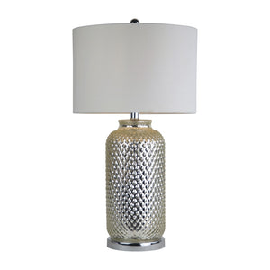 Sagebrook Home Contemporary Glass 28" Metallic  Table Lamp, Silver 51247 Silver Glass