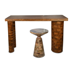 Sagebrook Home Contemporary Wood, Set of 3 -  15x23/46x32" Console & Side Tables, Brow 17813 Brown Mango Wood