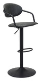 Zuo Modern Kirby 100% Polyurethane, Plywood, Steel Modern Commercial Grade Barstool Vintage Black, Black 100% Polyurethane, Plywood, Steel