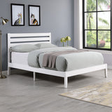 Noble House Guilford Queen Size Bed with Headboard, Natural and White Finish