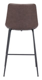 Zuo Modern Byron 100% Polyurethane, Plywood, Steel Modern Commercial Grade Counter Stool Brown, Black 100% Polyurethane, Plywood, Steel