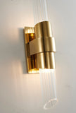 Bethel Gold Wall Sconce in Stainless Steel & Glass