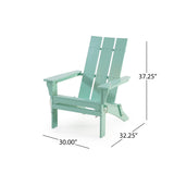 Zuma Outdoor Acacia Wood Foldable Adirondack Chairs (Set of 2), Light Mint