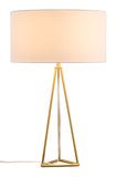 Zuo Modern Sascha Steel, Poly Cotton Modern Commercial Grade Table Lamp White, Brass Steel, Poly Cotton