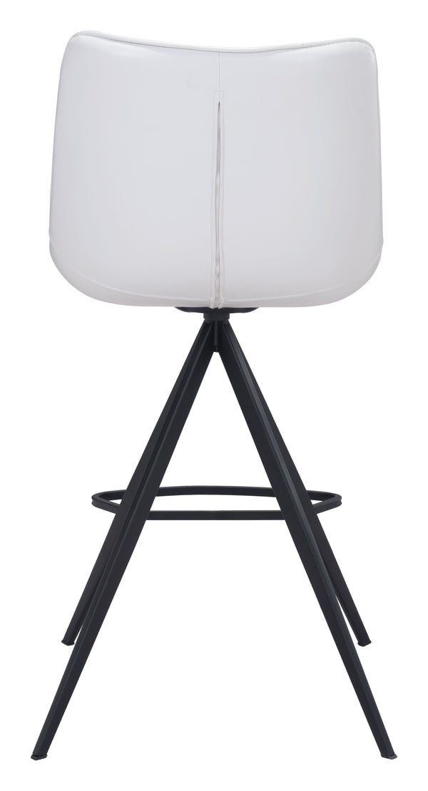 Zuo Modern Aki 100% Polyurethane, Plywood, Steel Modern Commercial Grade Counter Stool Set - Set of 2 White, Black 100% Polyurethane, Plywood, Steel