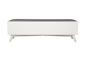 Alpine Furniture Flynn Bench, White 966-W-12 White Mahogany Solids & Okoume Veneer 59 x 15 x 18.5