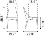 Zuo Modern Moor 100% Polyurethane, Plywood, Birch Wood Mid Century Commercial Grade Dining Chair Set - Set of 2 Dark Gray, Brown 100% Polyurethane, Plywood, Birch Wood