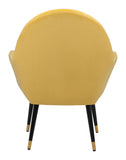 Zuo Modern Alexandria 100% Polyester, Plywood, Steel Modern Commercial Grade Accent Chair Yellow, Black, Gold 100% Polyester, Plywood, Steel