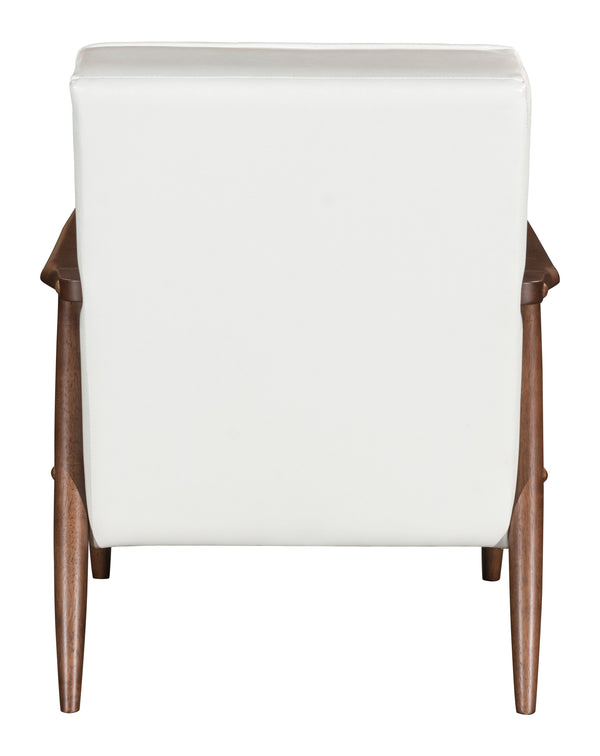 Zuo Modern Rocky 100% Polyurethane, MDF, Rubberwood Mid Century Commercial Grade Arm Chair White, Walnut 100% Polyurethane, MDF, Rubberwood