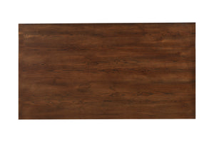 Alpine Furniture Arendal Trestle Rectangular Dining Table, Burnished Dark Oak 5672-01 Burnished Dark Oak Rubberwood Solids & Oak Veneer 72 x 40 x 30