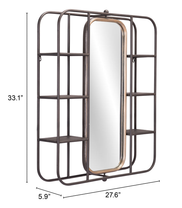 Zuo Modern Alice Steel, MDF, Glass Modern Commercial Grade Mirror Gray Steel, MDF, Glass
