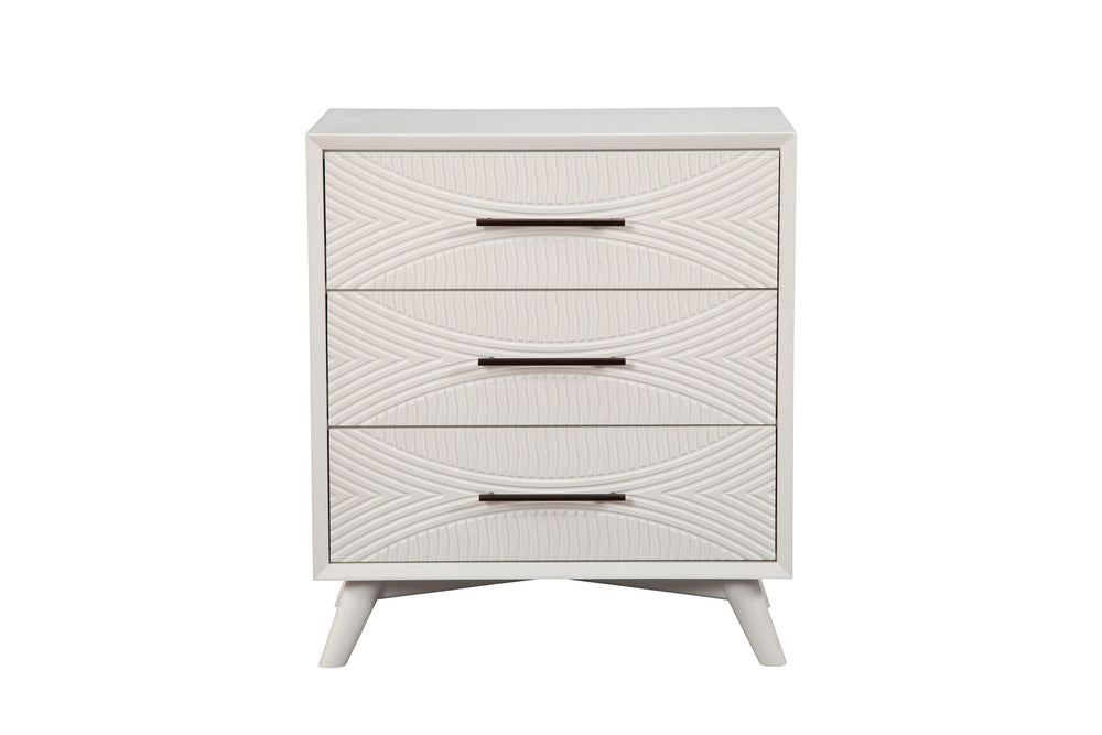 Alpine Furniture Tranquility Small Chest, White 1867-04 White Mahogany Solids & Veneer 30 x 18 x 34