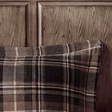 Alton Lodge/Cabin 100% Polyester Printed Low Pile Velour to Berber Comforter Set in Tan Plaid