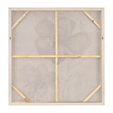 Sagebrook Home Contemporary 51x51 Framed Hand Painted Flower Canvas, Ivory 70205  Polyester Canvas