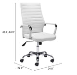 Zuo Modern Primero 100% Polyurethane, Plywood, Steel Modern Commercial Grade Office Chair White, Silver 100% Polyurethane, Plywood, Steel