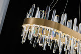 Bethel Gold LED Chandelier in Stainless Steel & Crystal