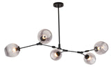 Bethel Black Chandelier in Metal & Glass