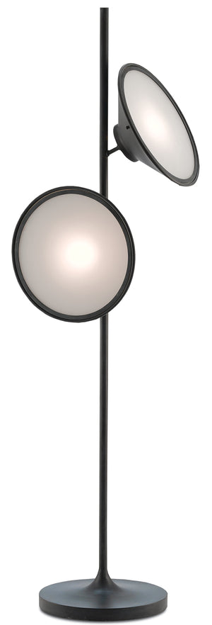 Bulat Antique Black Floor Lamp with Frosted Glass Diffusers - Modern Home Lighting Solution