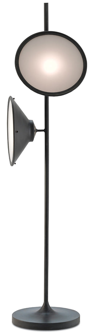 Bulat Antique Black Floor Lamp with Frosted Glass Diffusers - Modern Home Lighting Solution