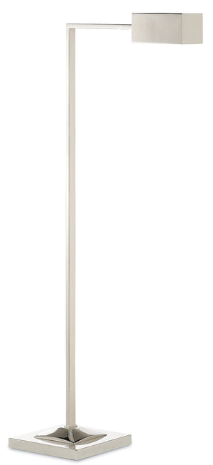 Ruxley Nickel Floor Lamp – Sleek Minimalist Design with Rectangular Shade for Modern Interiors