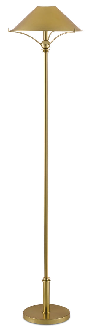 Maarla Brass Floor Lamp - Elegant Polished Metal Design with Decorative Globe Accents for Home Decor