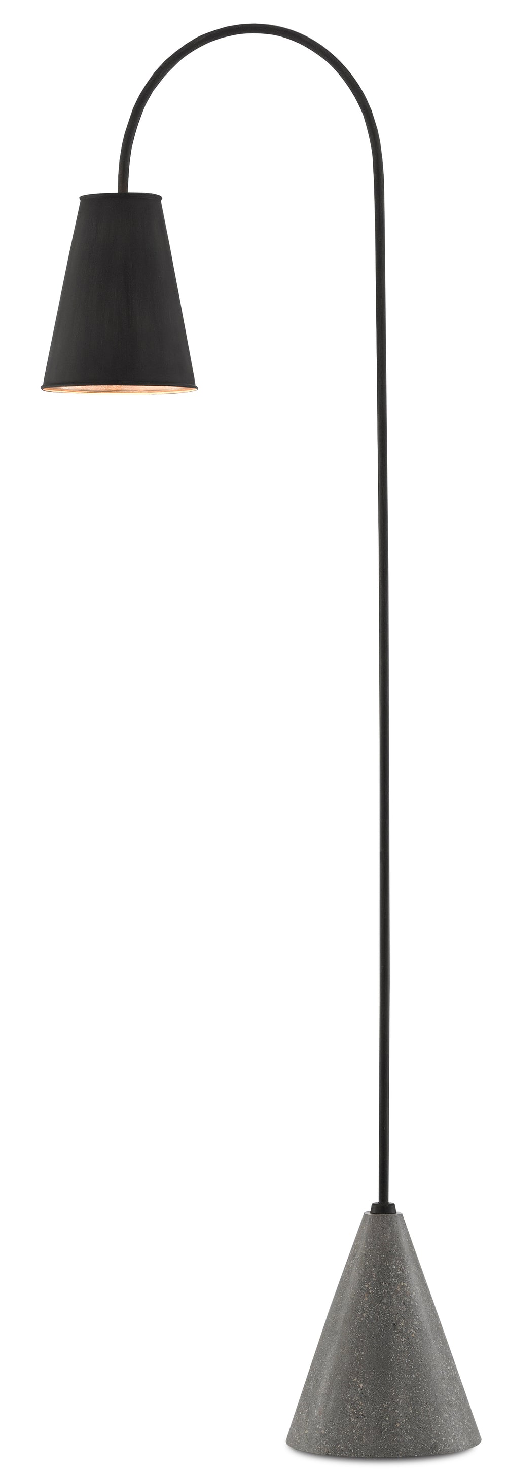 Lotz Floor Lamp - Elegant Wrought Iron Design with Silver Leaf Shade and Polished Concrete Base