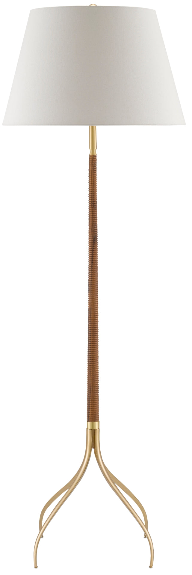 Circus Floor Lamp – Elegant Brass & Wood Design with Off-White Linen Shade for Stylish Interiors