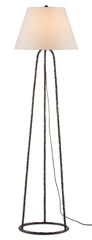 Annetta Floor Lamp - Industrial Wrought Iron Design in Antique Nickel for Modern Farmhouse Decor