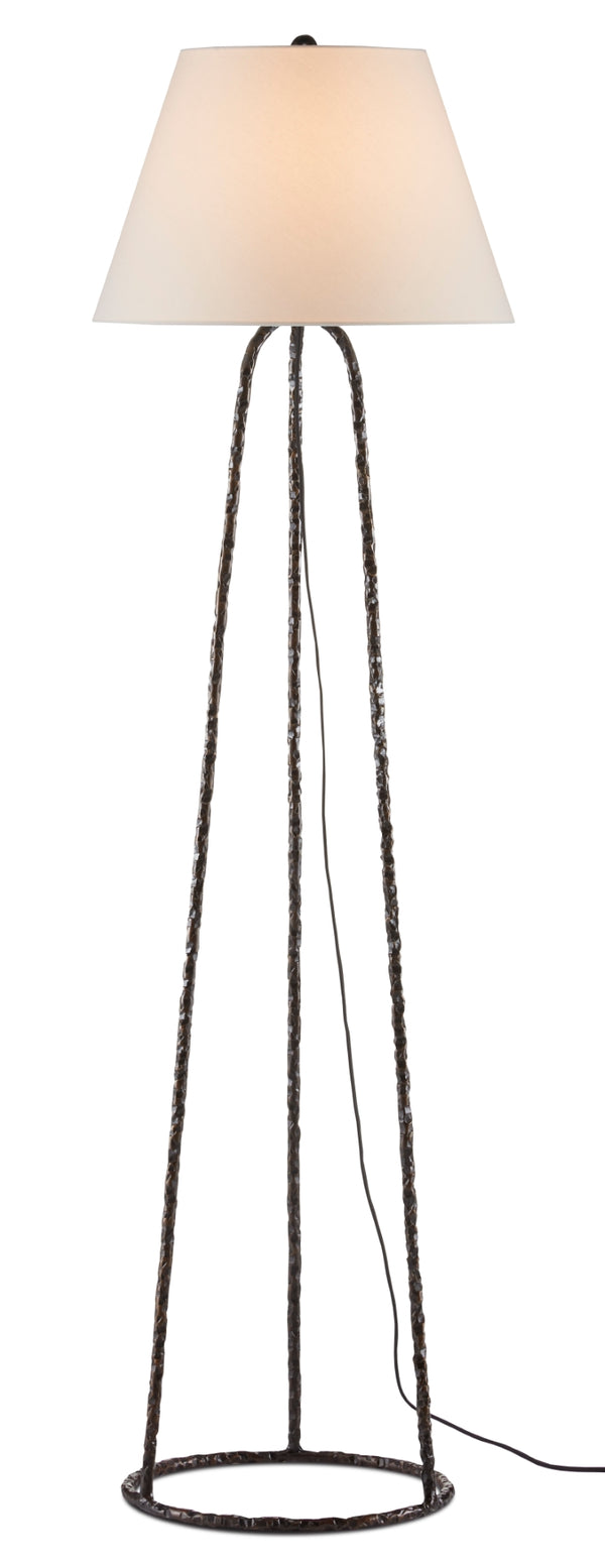 Annetta Floor Lamp - Industrial Wrought Iron Design in Antique Nickel for Modern Farmhouse Decor