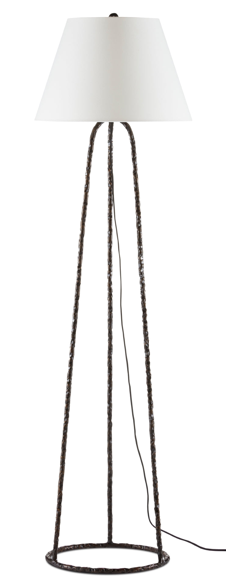 Annetta Floor Lamp - Industrial Wrought Iron Design in Antique Nickel for Modern Farmhouse Decor